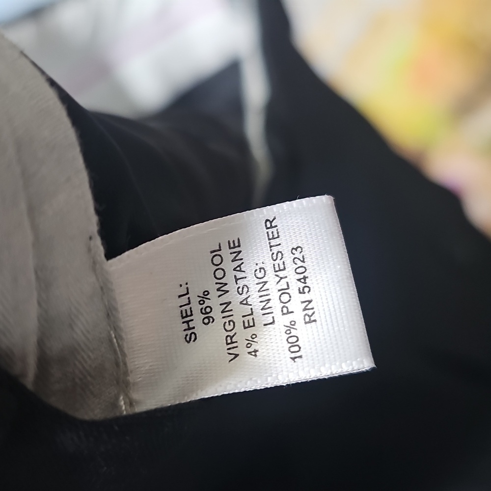 Banana Republic Ryan Fit Cuffed Wool Dress Black Italian Fabric Pants Size‎ 8L - Picture 4 of 5